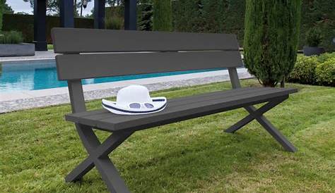 Banc Aluminium Gris ALUMOB De Jardin Pliant Marius En 97x16x97