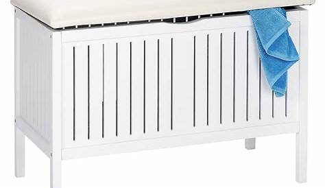 Banc Coffre Linge Sale A En Bois Olso Blanc Achat / Vente