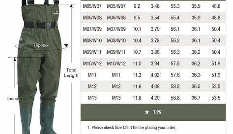 Wader Size Chart ProSport Outdoors