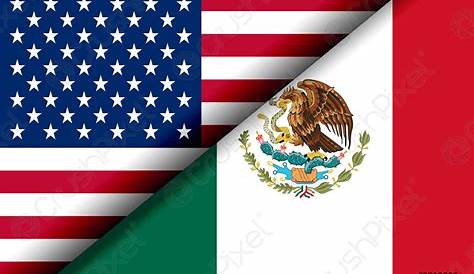 Bandera nacional de estados unidos vs méxico. relación entre dos países