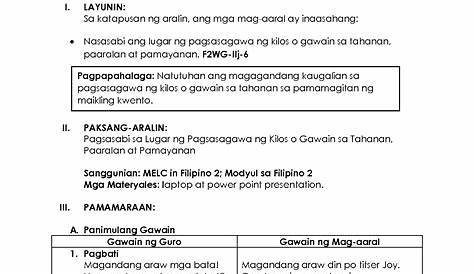 SOLUTION: Detalyadong banghay aralin sa filipino ii 2 - Studypool