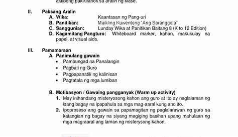 Masusing banghay aralin sa filipino detailed lesson plan in filipino