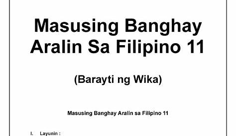 Banghay Aralin Sa Filipino Tungkol Sa Wika - Conten Den 4