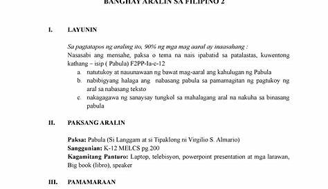 Banghay Aralin Sa Filipino 3 | PDF