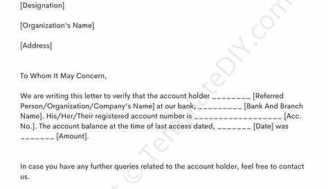 Signature Verification Letter to Submit to Bank