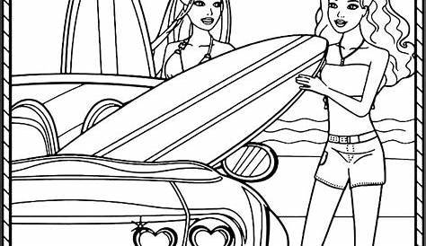 Barbie Summer Coloring Pages Free Printable