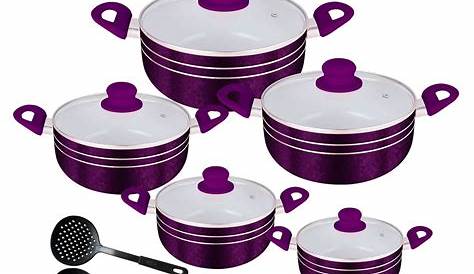 Bateria De Cocina De Ceramica Morada 10 Pzas Rk1595m - $ 1,682.50 en