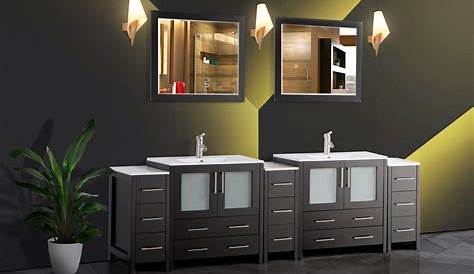 Wonline 60'' Double Bathroom Vanity Combo Set Double Porcelain Vessel