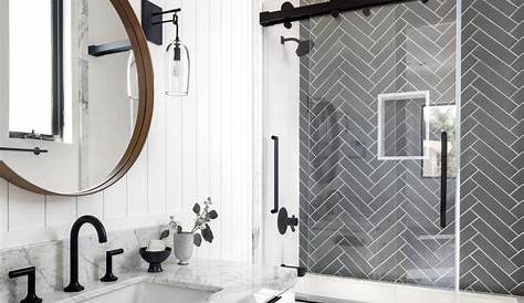 Herringbone floor but in a gray slate look tile Best bathroom tiles