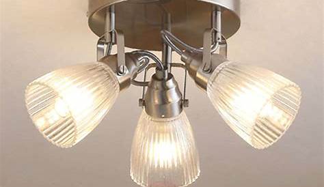 Round LED bathroom ceiling light Kara fluted glass | Lights.co.uk