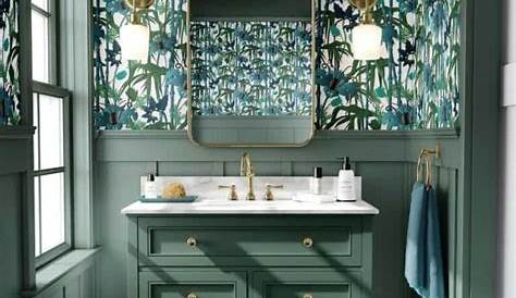 Awasome Wallpaper For Powder Room Accent Wall References