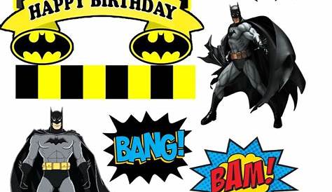 EDIBLE Batman Birthday Party Cake Topper Wafer Paper 7.5" (uncut