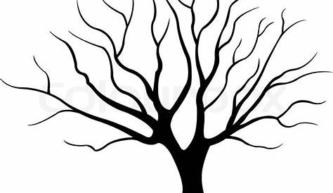 Silhouette Von Baum Ohne Blätter, Vektor-Illustration Isoliert Vektor