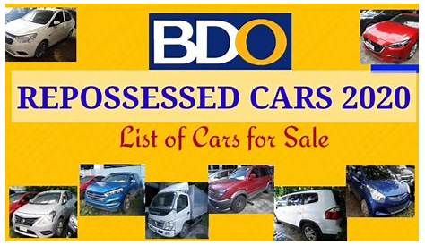 BDO Repossessed Cars For Sale