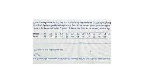 Solved Find the regression equation, letting the first | Chegg.com