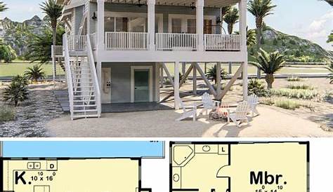 Southern Beach Home Plan with Elevator 31577GF Architectural