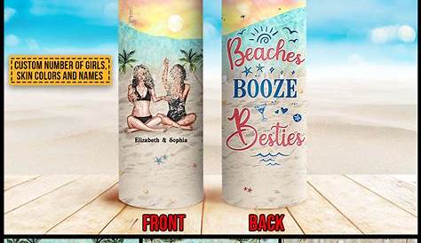Premium Vector | Beaches booze and besties. summer beach svg t shirt.