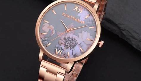 Beautiful Fashionable Watch For Women Rose Gold Luxury Special Design 360 Degrees