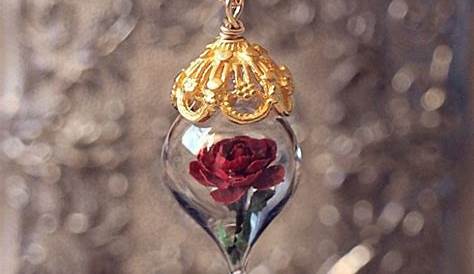 Beauty And The Beast Rose Necklace Original Gold