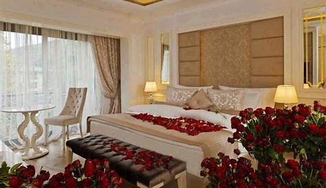 Modern Bedroom with Red Roses Stock Image Image of bedroom