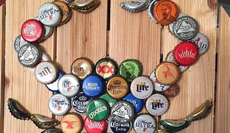 Beer bottle cap table | Beer bottle cap crafts, Bottle cap crafts, Beer