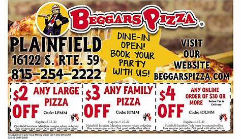 Beggars Pizza Valparaiso menus in Valparaiso, Indiana, United States