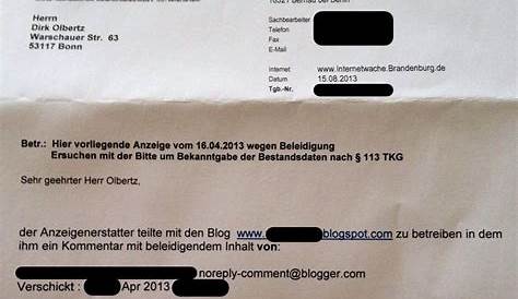 Nicht reagieren & Anzeige erstatten! | tantower.wordpress.de