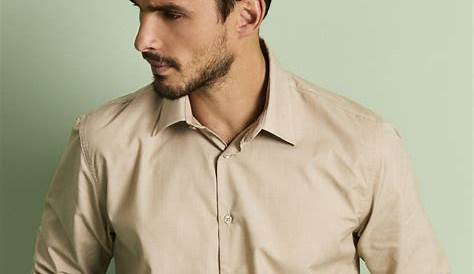 Buy ColorPlus Men Beige Tailored Fit Solid Casual Shirt - Shirts for