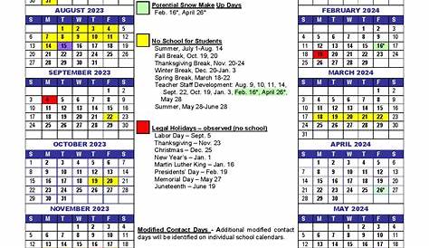 Bellefontaine City Schools Calendar 2024-25