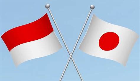 Indonesia E Giappone Le Bandiere Indonesiana E Giapponese Colori