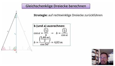Gleichschenkliges Dreieck berechnen: Fläche, Höhe, Formel