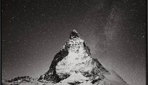 Schwarz-Weiß Berge in der Schweiz Poster - Felix Brönnimann