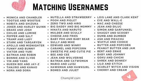 Matching Usernames For Couples For Discord - qwlearn