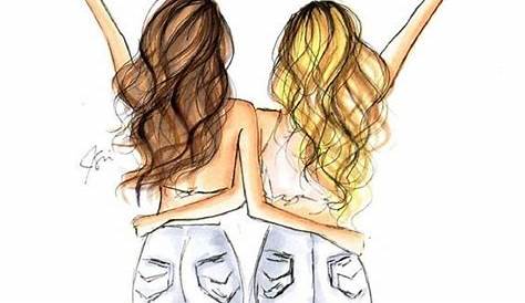 BFF forever | Drawings of friends, Best friend sketches, Friends sketch