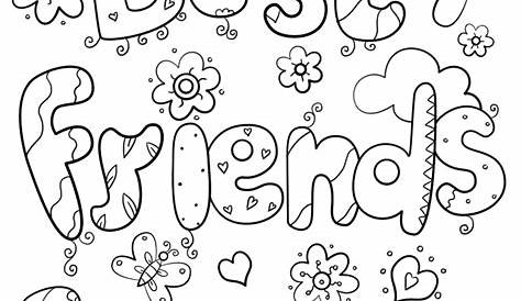 best friend forever coloring pages | Quote coloring pages, Coloring