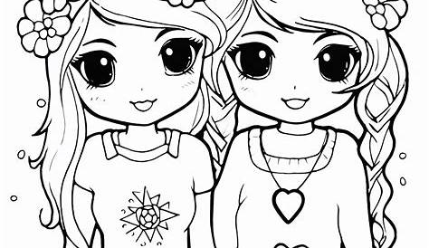 Mejores Amigas Para Colorear | Friends coloring pages, Valentine