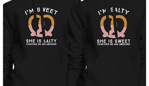 Sweet And Sour BFF Matching Hoodies Best Friends Hooded Sweatshirts
