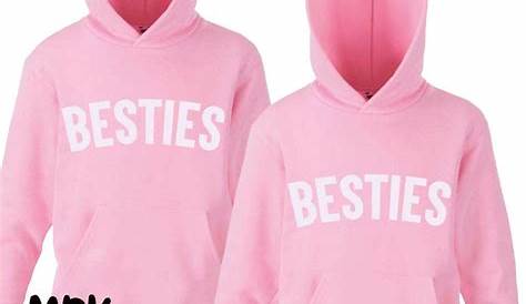 Besties Heart Matching Girls Hoodies By Lovetree Design