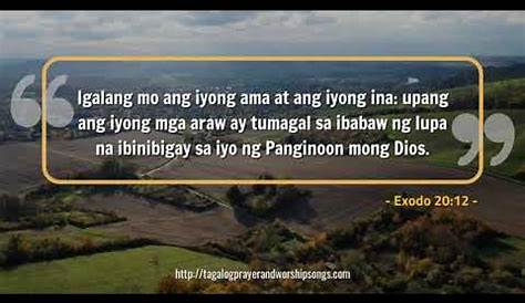 Bible Verse Tagalog Exodo 20:12 -pagmamahal sa magulang bible verse