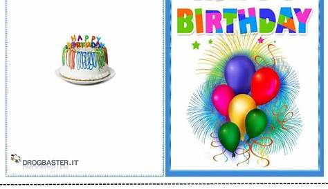 Biglietto Auguri Compleanno da stampare gratis