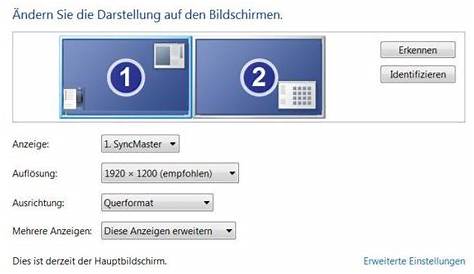 Windows Hauptbildschirm ändern wechseln | festlegen auf Bildschirm 2