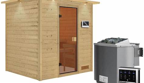 KARIBU Sauna »Pärnu«, inkl. 9 kW Bio-Kombi-Saunaofen mit externer