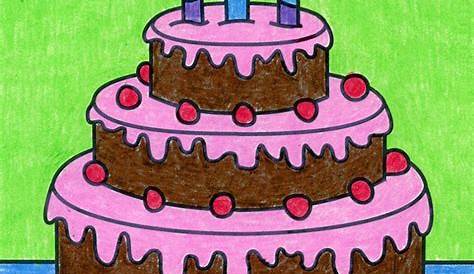 Birthday Cake Drawing : Art Cake Easy Birthday Party Idea Using Kid S