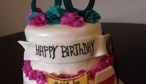 elegant 50th birthday cake with hand made rose | 50th birthday cake