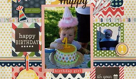 Boy 1st Birthday Birthday Scrapbook Layouts, Baby Scrapbook Pages