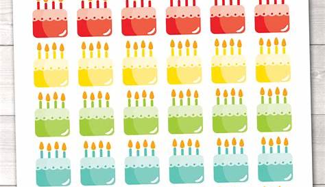 Birthday planner stickers - free printable & cut files {Advent Calendar
