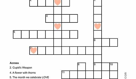 Bit Of Valentines Decor Crossword Clue Valentine Day + Key Valentine