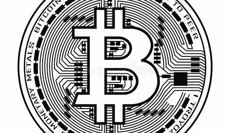 Crypto currency bitcoin black and white symbol Vector Image