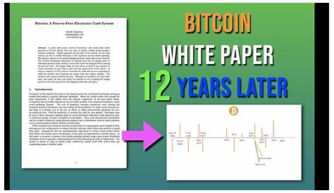 Bitcoin white paper explained that