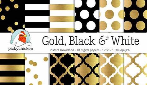 Black and Gold Papers | Gold digital paper, Digital scrapbook paper